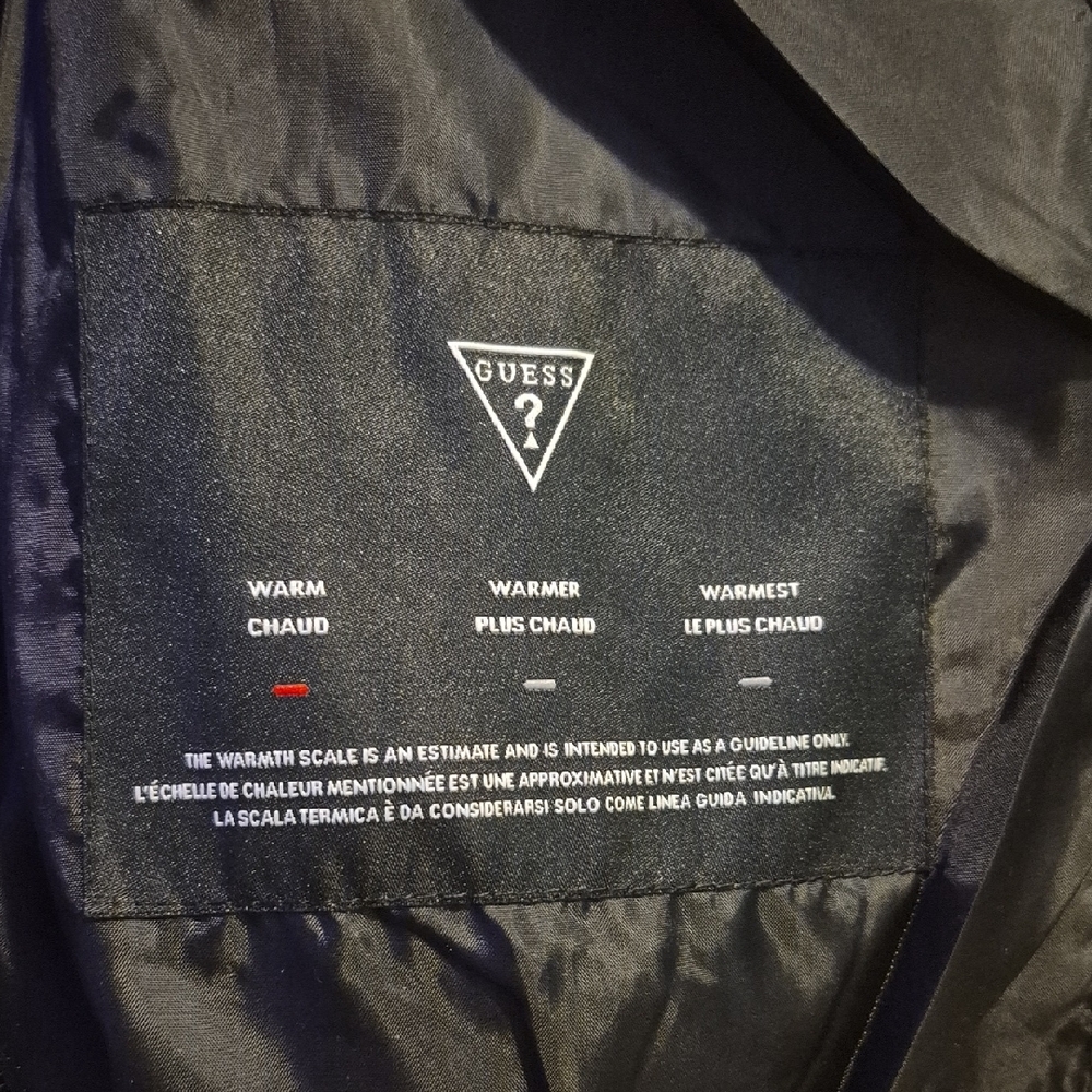 GUESS Black Quilted Jacket with Hood - Picture 2 of 7
